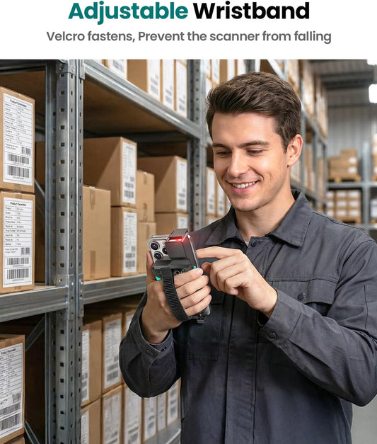Bluetooth Barcode Scanner Wireless: 2D 1D Scanners, Back Clip USB Wired and 2.4G QR Bar Code Reader Compatible with UPC ISBN PDF417 Data Matrix for Warehouse, Library, etc.
