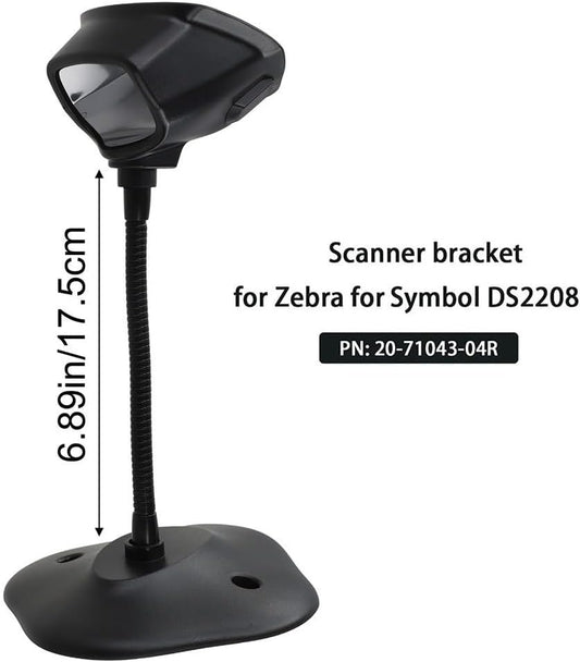 Barcode Scanner Holder for Symbol DS4308 Series - 20-71043-04R Replacement Stand with Flexible Gooseneck, Heavy Duty Base, Hands-Free Operation, for Zebra Scanners