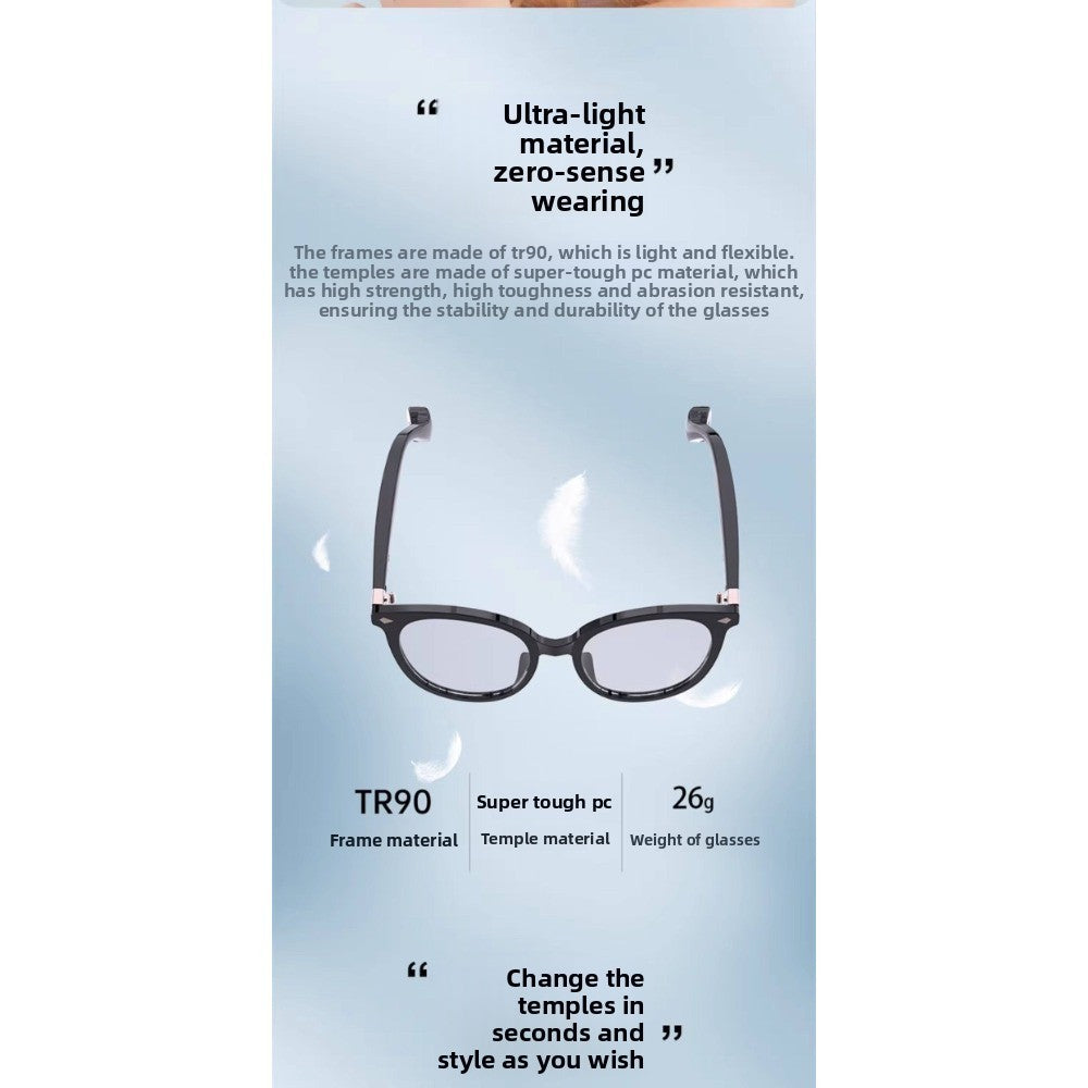AI smart online translation glasses, multi-language, UV protection, music listening, navigation, calls