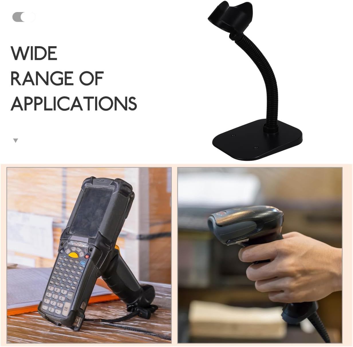 Barcode Scanner Stand Hands Free, Adjustable Scanner Holder HS10 Barcode Scanning Bar-Code Reader Cradle Holder Base for  Retail Store School Library Warehouse