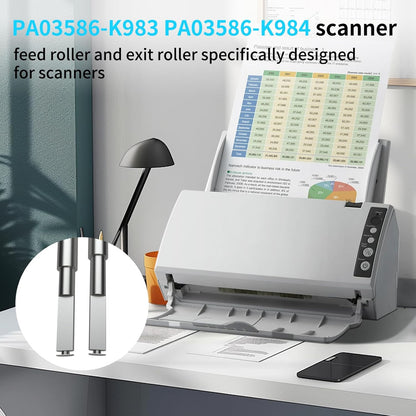 PA03586-K983 PA03586-K984 Scanner Feed N Exit Roller with Shaft for Fujitsu S1500 Scansnap S1500 S1500M N1800 Fi-6110 Scanner Roller