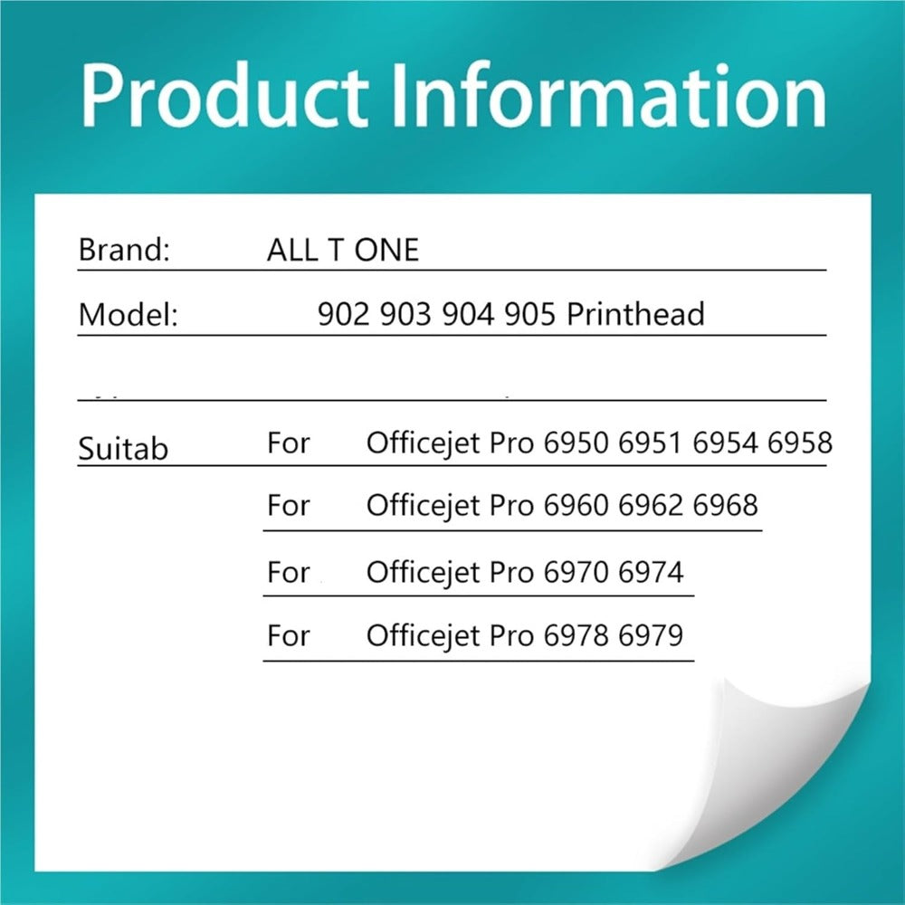 Printhead Compatible for HP 902 903 904 905 C2P18A - Fits Officejet 6950 6970 6978 6979 6960 6670 6958 6975 6974 6962 Model Printers