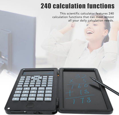 Scientific Calculator Advanced Functions Two Rows LCD Display Writing Tablet Multifunction Desk Calculator Small Size Office School Accountants