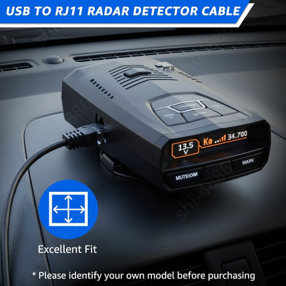 12V USB-C RJ11 Power Cord Cable for Beltronics Valentine One V1 Gen1 Gen2 Radar