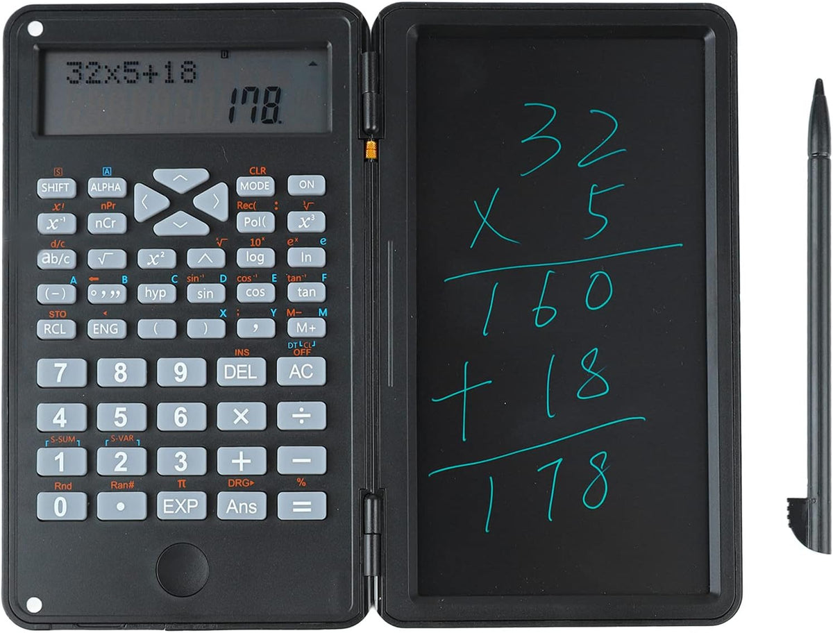 Scientific Calculator Advanced Functions Two Rows LCD Display Writing Tablet Multifunction Desk Calculator Small Size Office School Accountants
