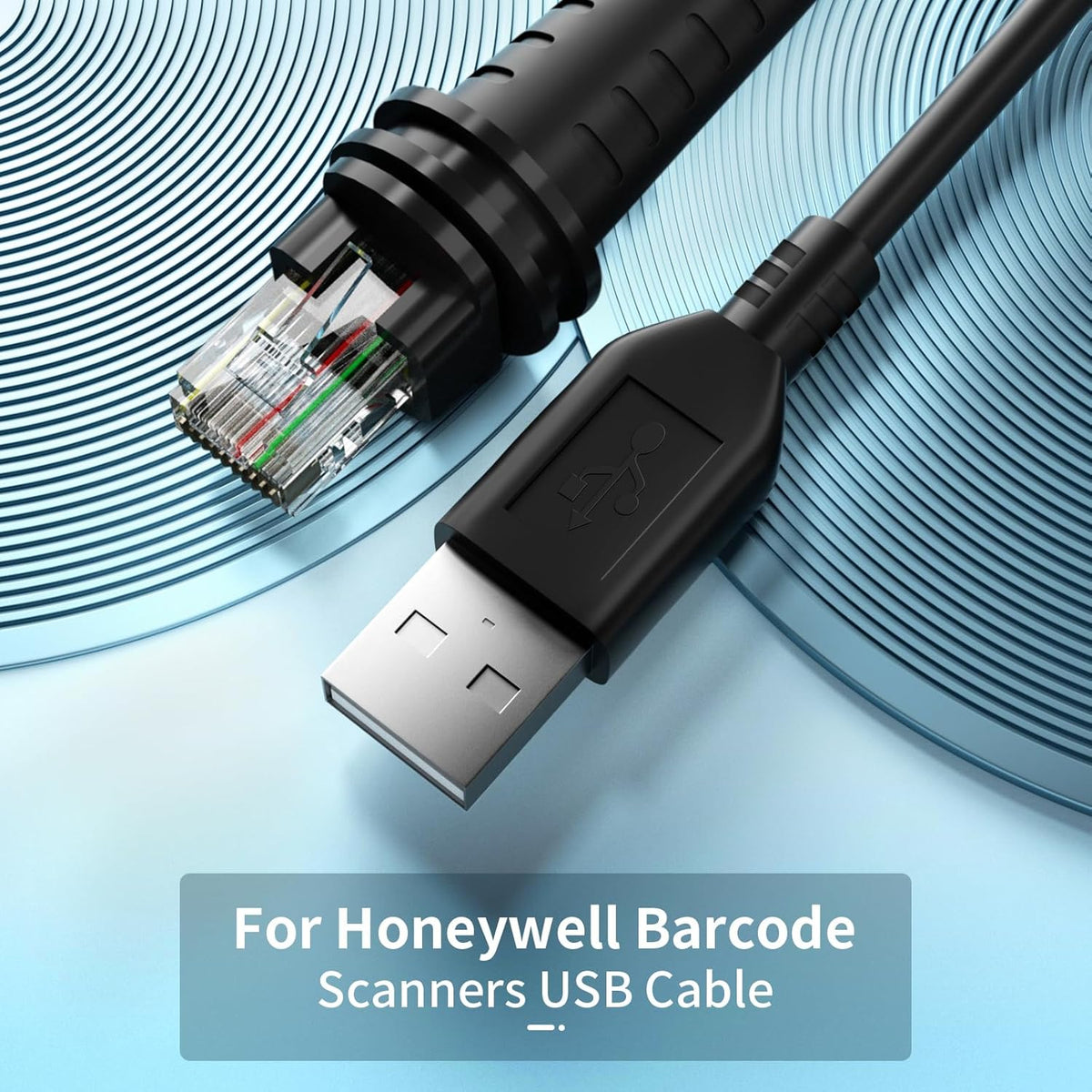 16.4ft Scanner Cable RJ45 Coiled Scanner Cable for Honeywell 1200G Cable 1202G 1250G 1300G 1400G 1500G 1900G-HD  1452G 1911i 1980i 1981i-FR CBL-500-300-S00 USB Cord