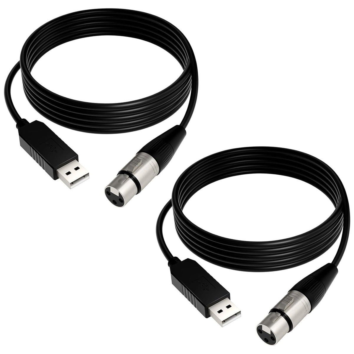 (2PCS) 5.9Ft USB to DMX Cable USB to DMX Interface Cable with FTDI Chip for DMX512 Protocol Lighting Equipment DMX Interface Adapter