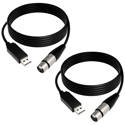 (2PCS) 5.9Ft USB to DMX Cable USB to DMX Interface Cable with FTDI Chip for DMX512 Protocol Lighting Equipment DMX Interface Adapter