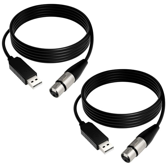 (2PCS) 5.9Ft USB to DMX Cable USB to DMX Interface Cable with FTDI Chip for DMX512 Protocol Lighting equiptment DMX Interface Adapter