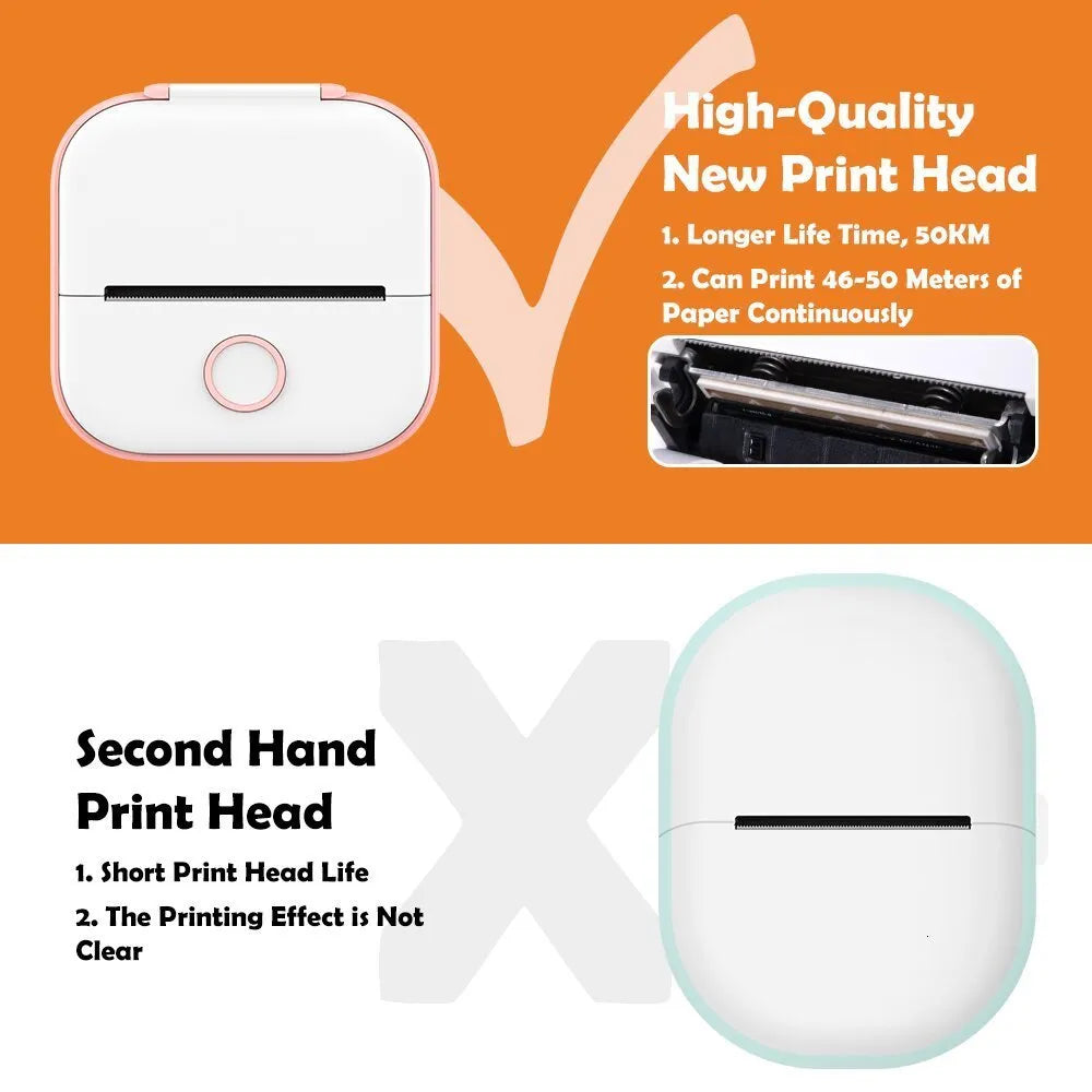 Printers Phomemo T02 Mini Portable Thermal Printing 53Mm Sticker Wireless Inkless Pocket Self Adhesive Label 221220