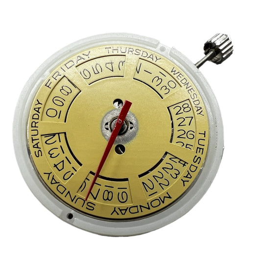 T16 Day Date Automatic Mechanical Movement Golden Dial for Tianjin Seagull