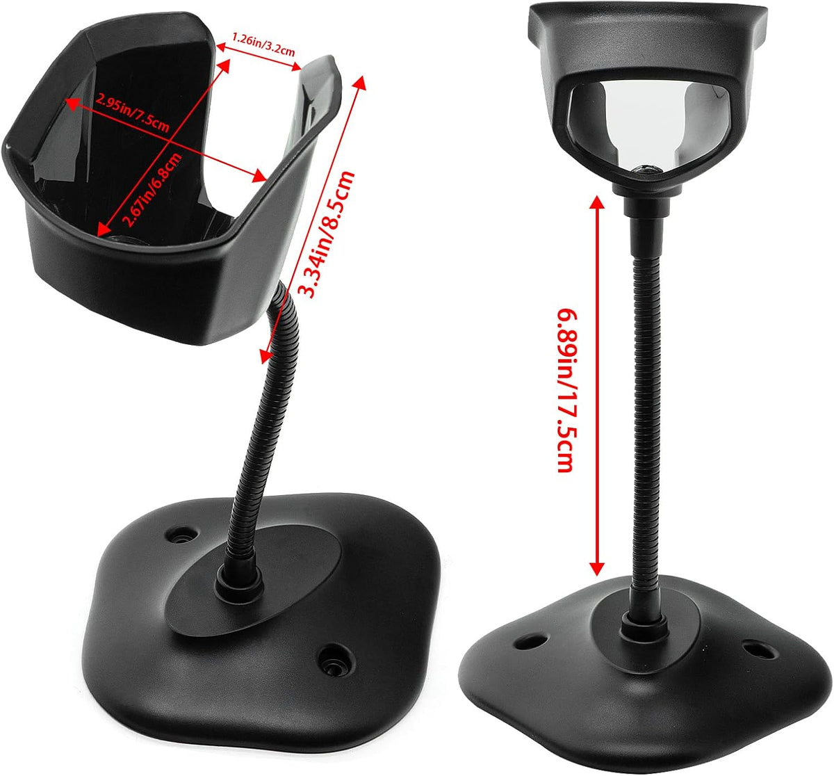 Universal Barcode Scanner Holder Compatible with Zebra Symbol DS4308, DS2208, DS2278, DS4608, DS8108 - PN: 20-71043-04R
