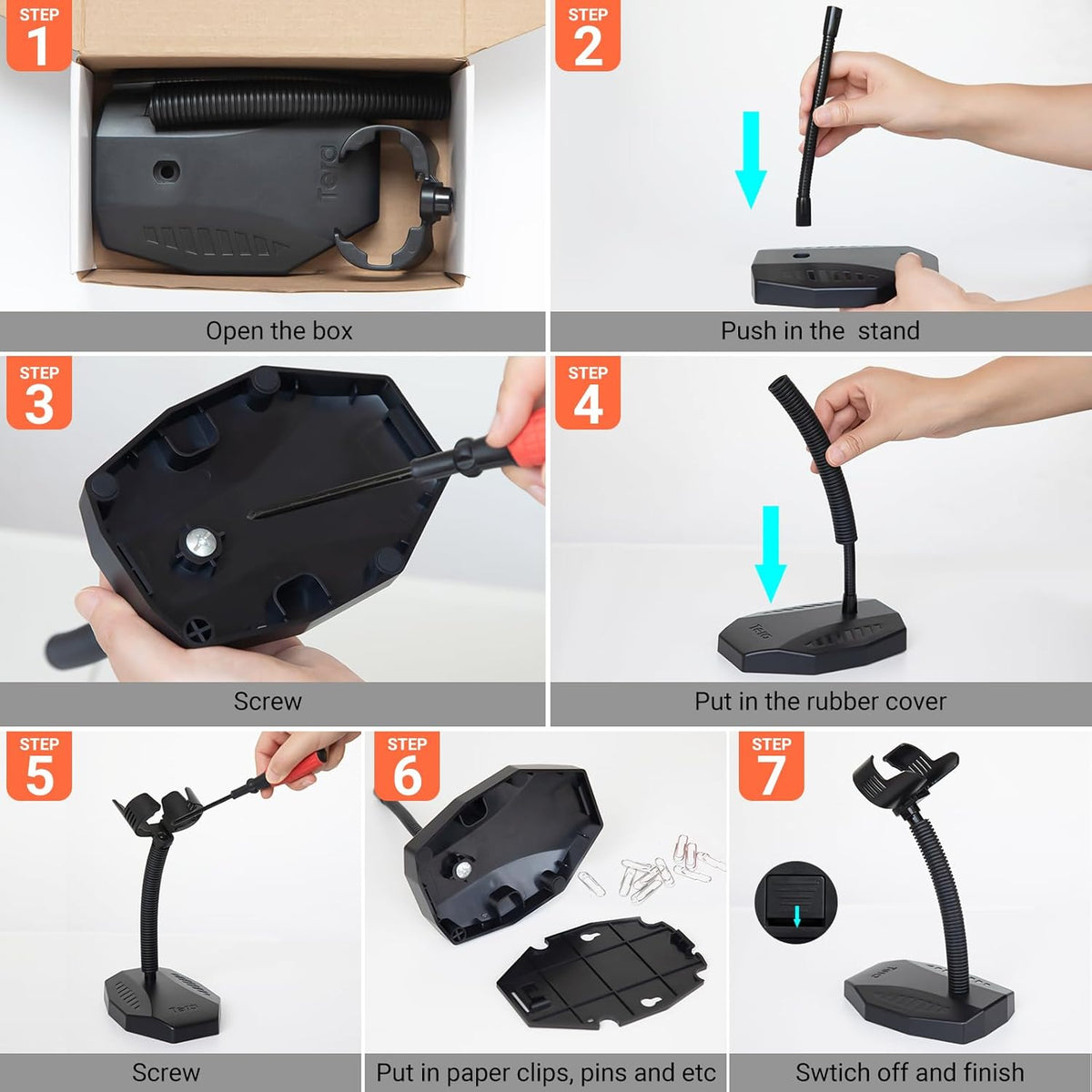 Universal Barcode Scanner Stand  Bar-Code Reader Holder Base Height Adjustable Head for Supermarket Retail Store School Library Logistic Warehouse