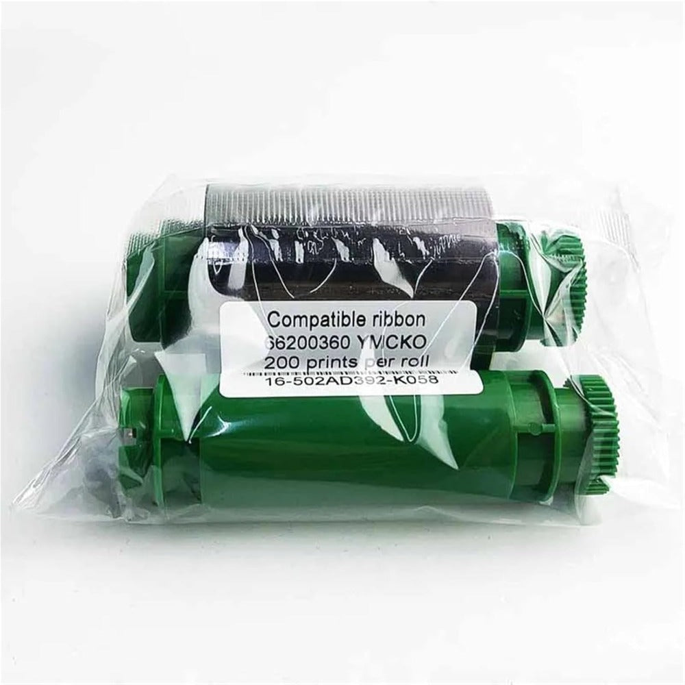 200 Prints for YMCKO Ribbon Without Chip 66200360 Compatible for Pointman TP-9000 TP-9100 TP-9200 Card Printer