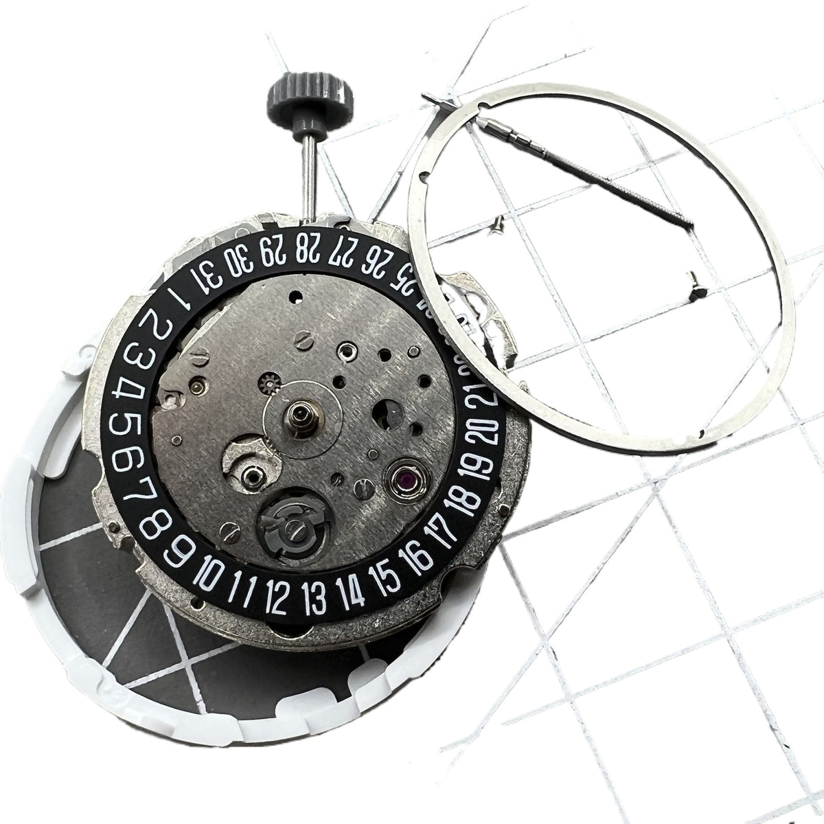 8215 Black Dial Date At 6  Automatic Mechanical Movement For Miyota/Citizen
