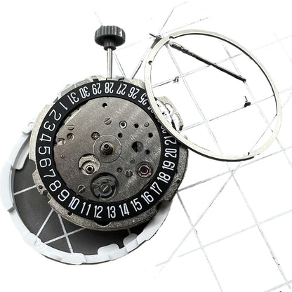 8215 Black Dial Date At 6  Automatic Mechanical Movement For Miyota/Citizen