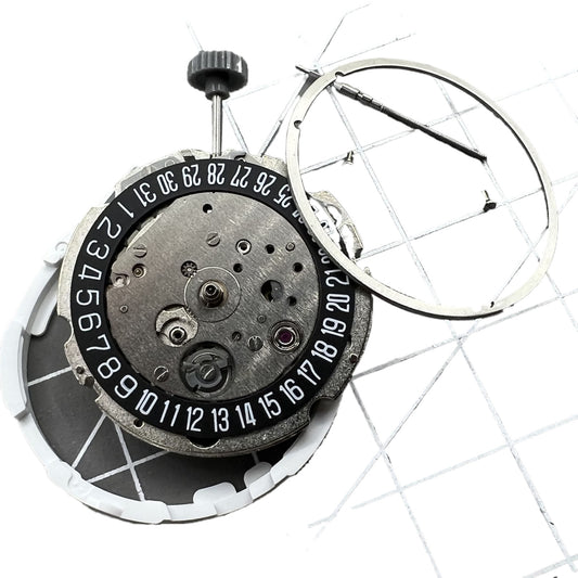 8215 Black Dial Date At 6  Automatic Mechanical Movement For Miyota/Citizen