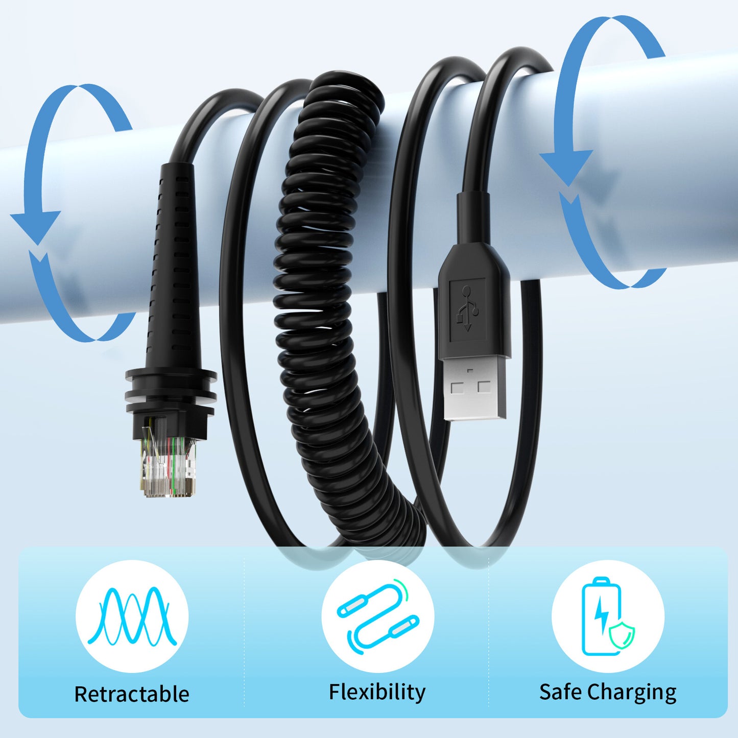 3M USB to RJ45 Cable For Barcode Scanners 1902G-HD 1902G-SR 1470G 1472G 1952G-HD