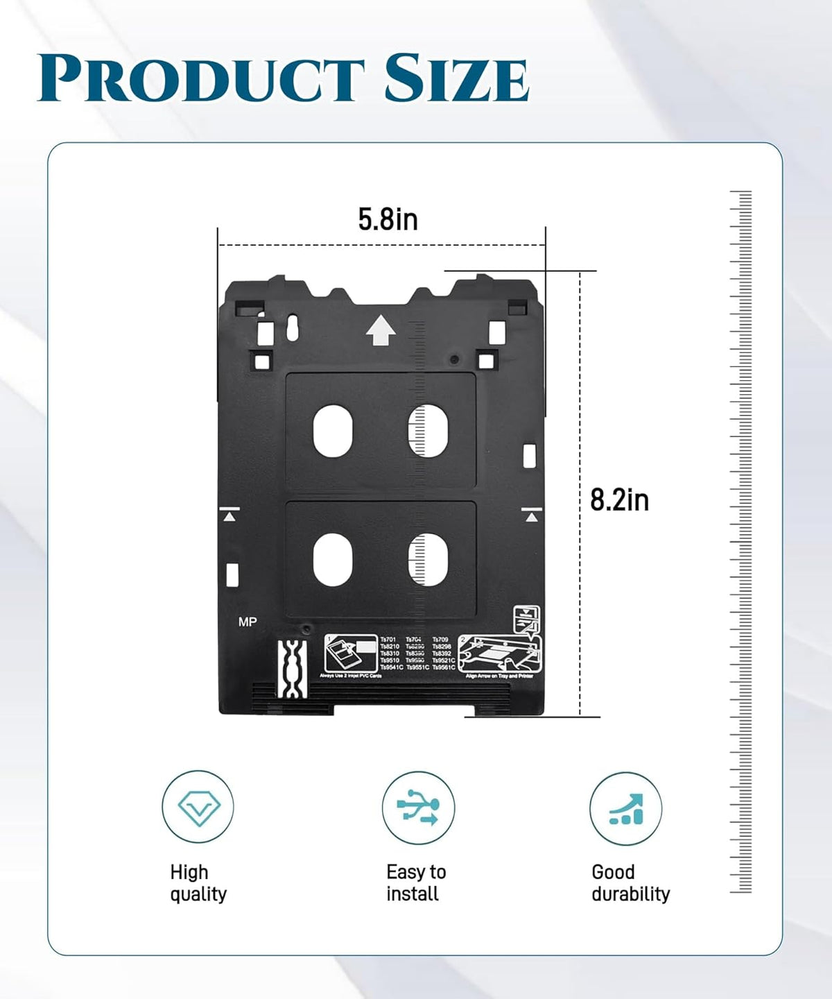 Inkjet PVC ID Card Tray Fits for Canon PIXMA TS701 TS702 TS703 TS704 TS705 TS709 TS82xx,TS83xx,TS95xx Series Printers(Canon MP/Multi-Purpose Tray Printers)