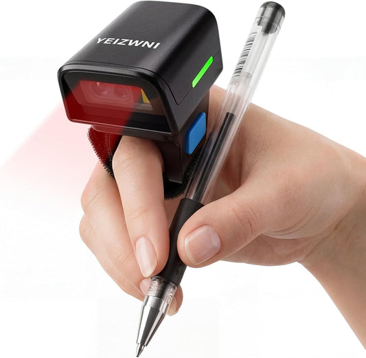 2D Ring Barcode Scanner Ring  Finger 1D 2D Mini Bar Code Reader Scanner Bluetooth N 2.4G Wireless N USB Wired Connection, Left N Right Hand Wearable with Android,iOS,iPhone