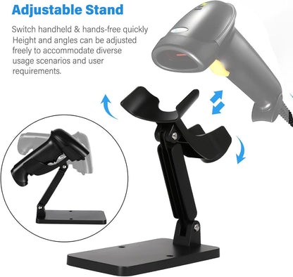 Universal Plastic Scanner Holder, Adjustable Barcode Scanner Stand for Office and Retail Desk Use, Black, Pack of 1