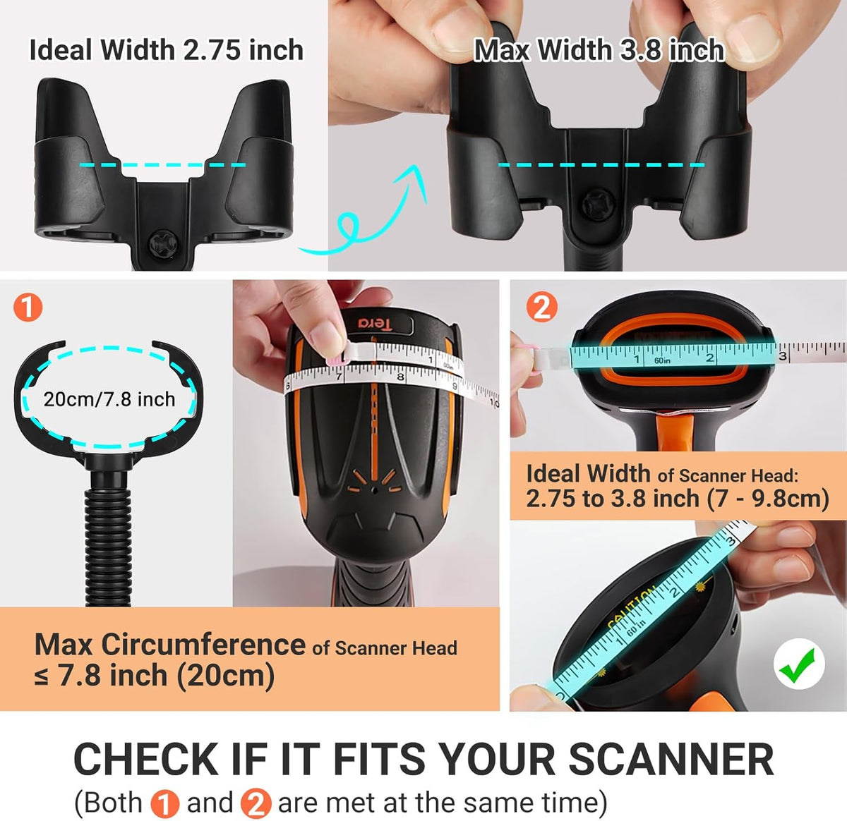 Universal Barcode Scanner Stand  Bar-Code Reader Holder Base Height Adjustable Head for Supermarket Retail Store School Library Logistic Warehouse