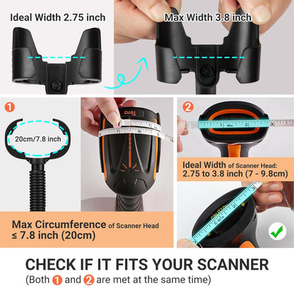 Universal Barcode Scanner Stand  Bar-Code Reader Holder Base Height Adjustable Head for Supermarket Retail Store School Library Logistic Warehouse
