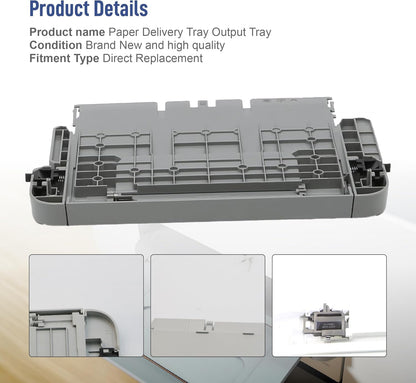 Printers Parts Paper Output Tray Replacement Part Compatible for HP OfficeJet Pro 9010 9012 9015 9016 9018 9019 9110B 9130b 9010E 9013E 9015E 9016E 9018E 9125e