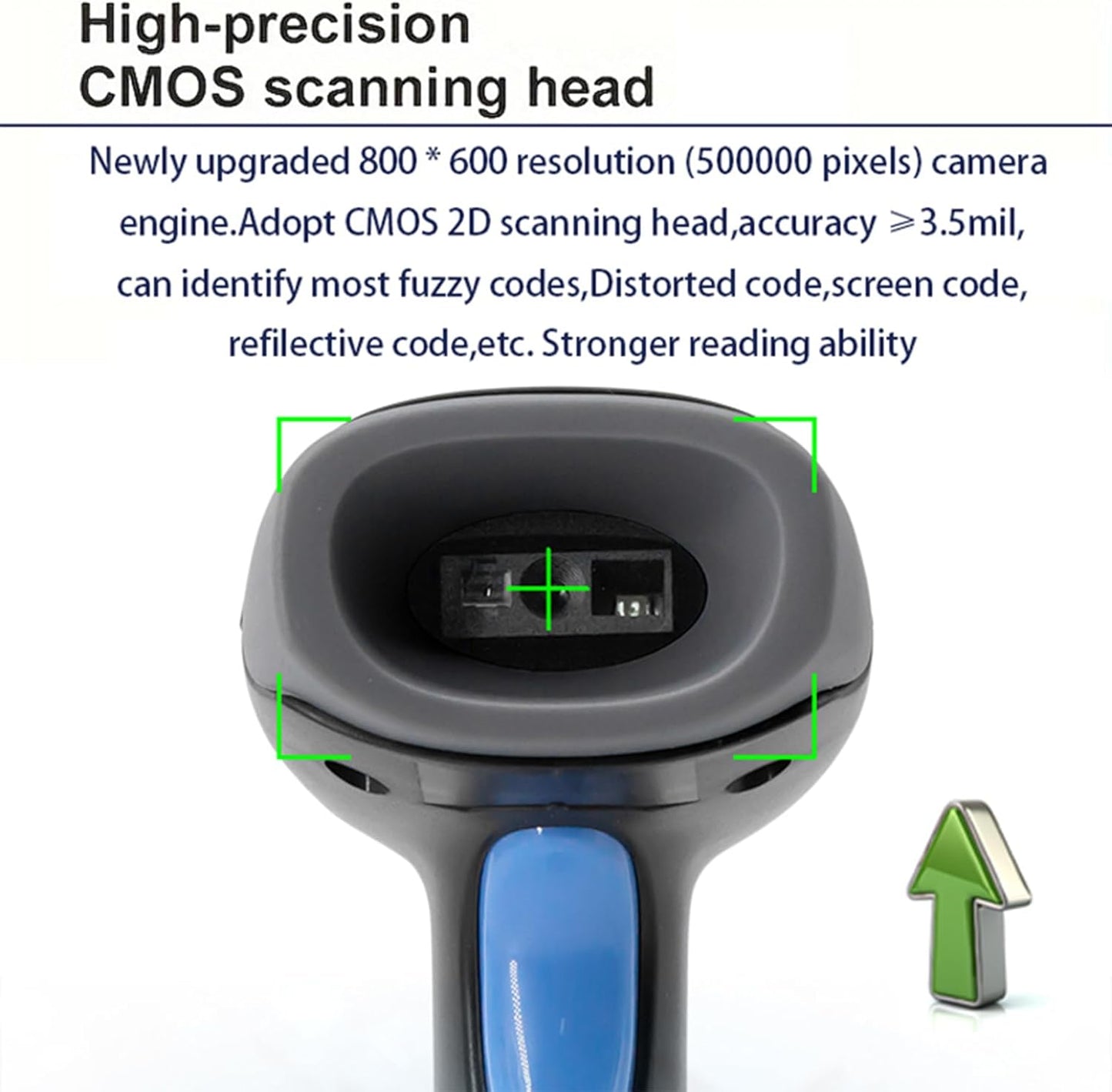 1D 2D Bluetooth Barcode Scanner with 2000mAh Battery, Wireless Handheld QR Code Reader IRechargeable 2.4G Wireless N USB Wired Connection for Supermarket, Warehouse