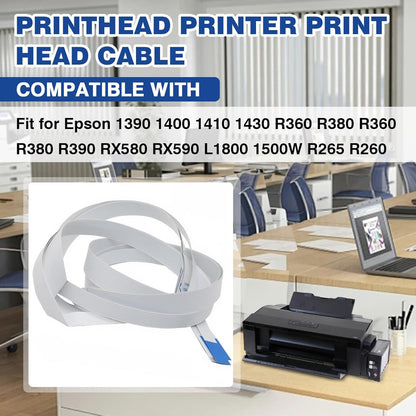Printhead Printer Print Head Cable Compatible with Epson 1390 1400 1410 1430 L1800 1500W EP4004 R260 R360 R380 R390 RX580 RX590 Printer