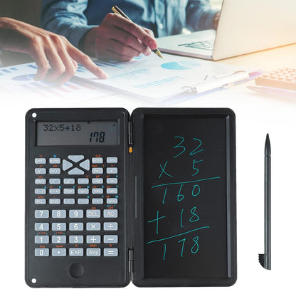Scientific Calculator Advanced Functions Two Rows LCD Display Writing Tablet Multifunction Desk Calculator Small Size Office School Accountants