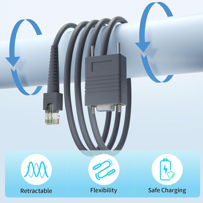 (2PCS) 9.84ft RJ45 to RS232 Barcode Scanner Cable RJ45 for Motorola/Symbol/Zebra DS9208 Cable LS2208 LS4208 LS4278 DS2208 DS3400 DS3578 DS6878 DS9808 DS4208 DS8108