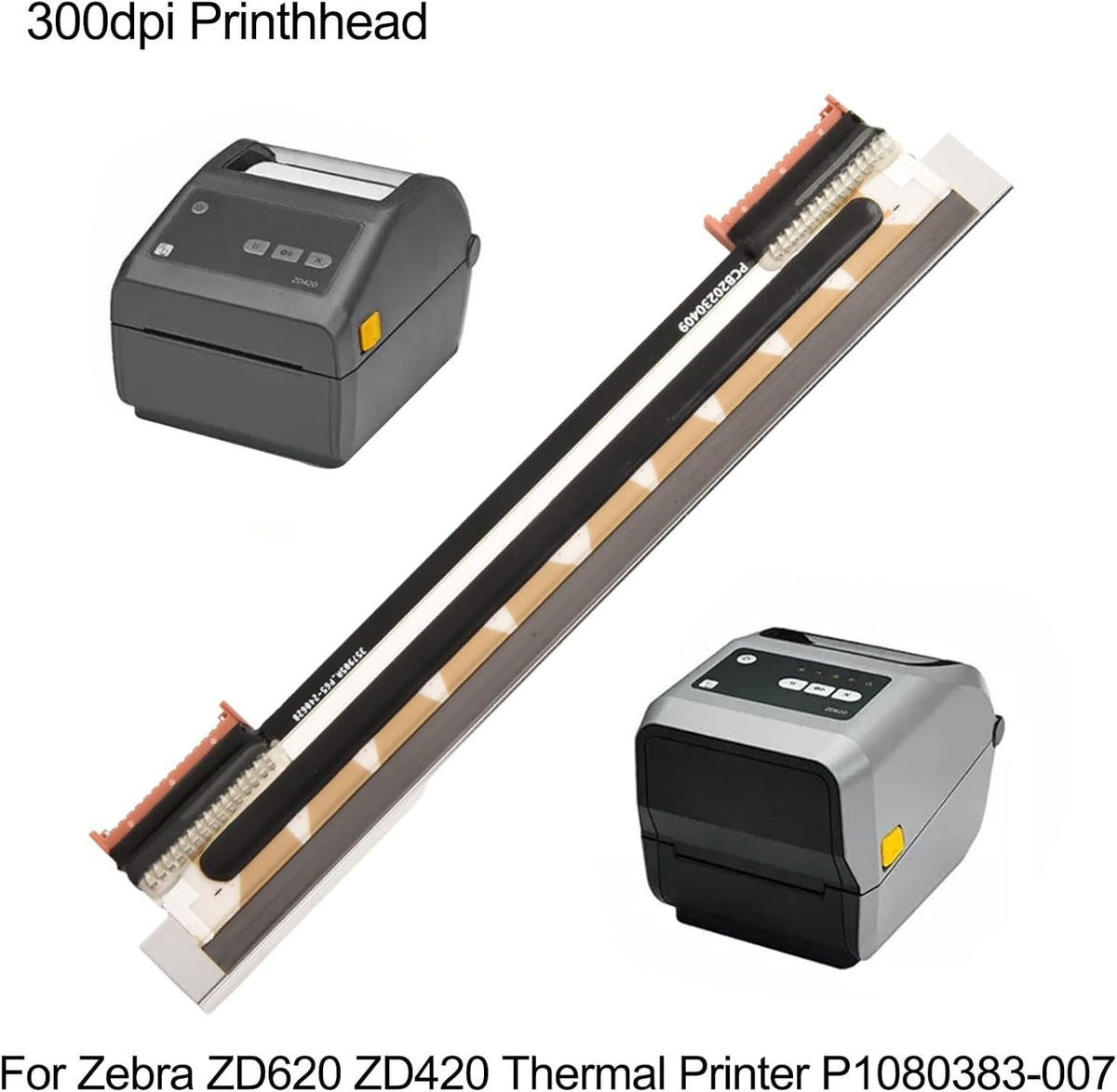 300dpi Thermal Print Head Replacement for Zebra ZD620 ZD420 Printer, High-Resolution Printhead P1080383-007 Compatible with ZD420 and ZD620 Models