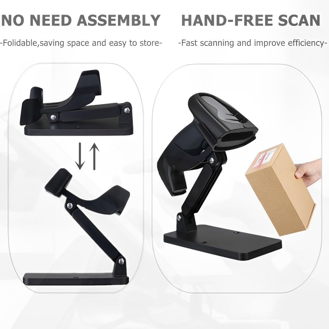 Universal Scanner Holder,Adjustable Barcode Scanner Stand,No Assembly Barcode Reader Bracket Compatible with 1900 1950 DS3678 DS2278 LS2208 Most Barcode Scanner