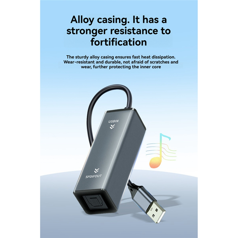 A25P USB To Optical Audio Converter USB To SPDIF Adapter 24Bit/96KHZ Audio Adapter For Connecting Laptop To Soundbar