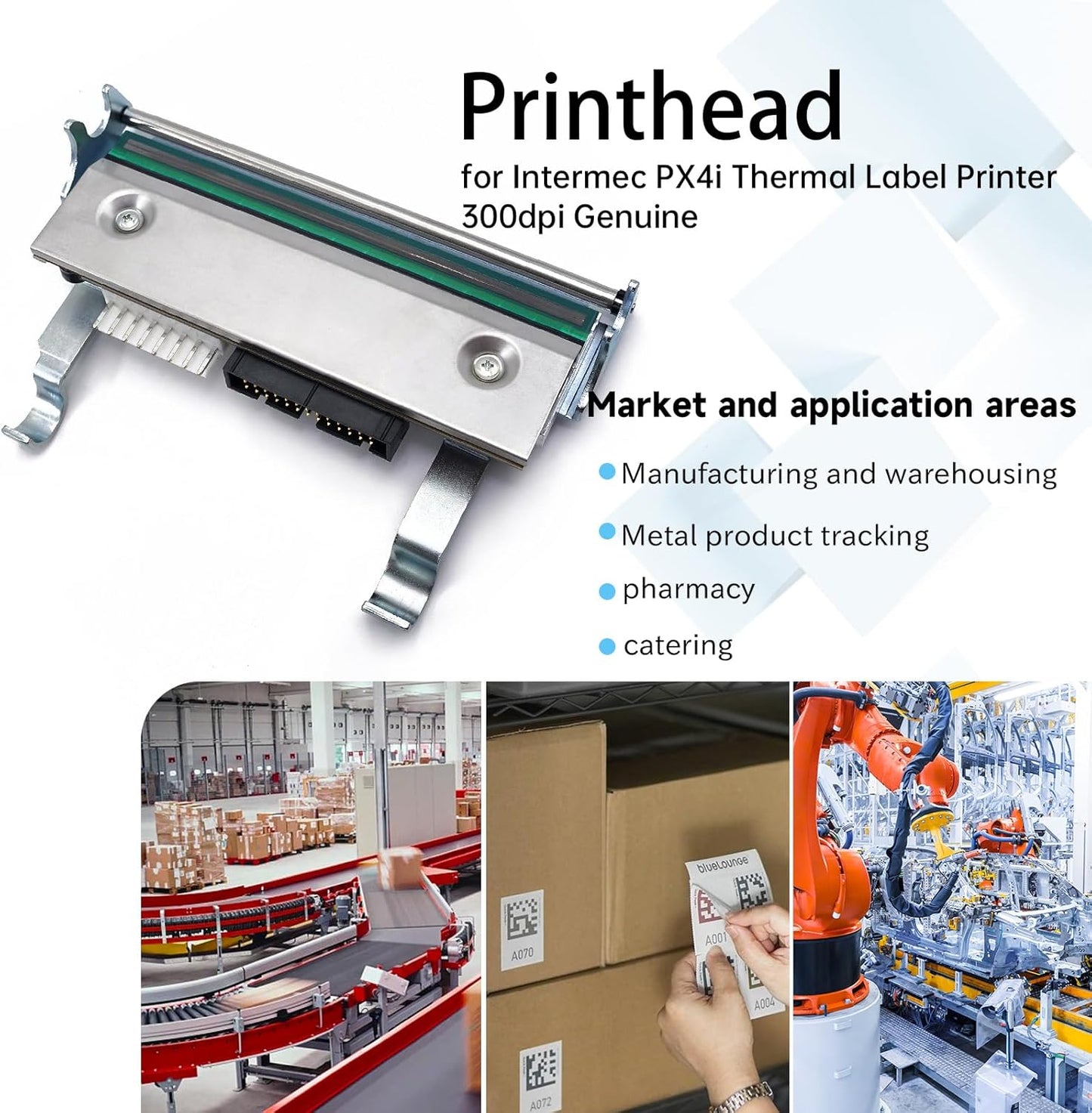 1-040083-900  Printhead for Intermec PX4i Thermal Barcode Label Printer 300dpi Genuine 1-959035-001