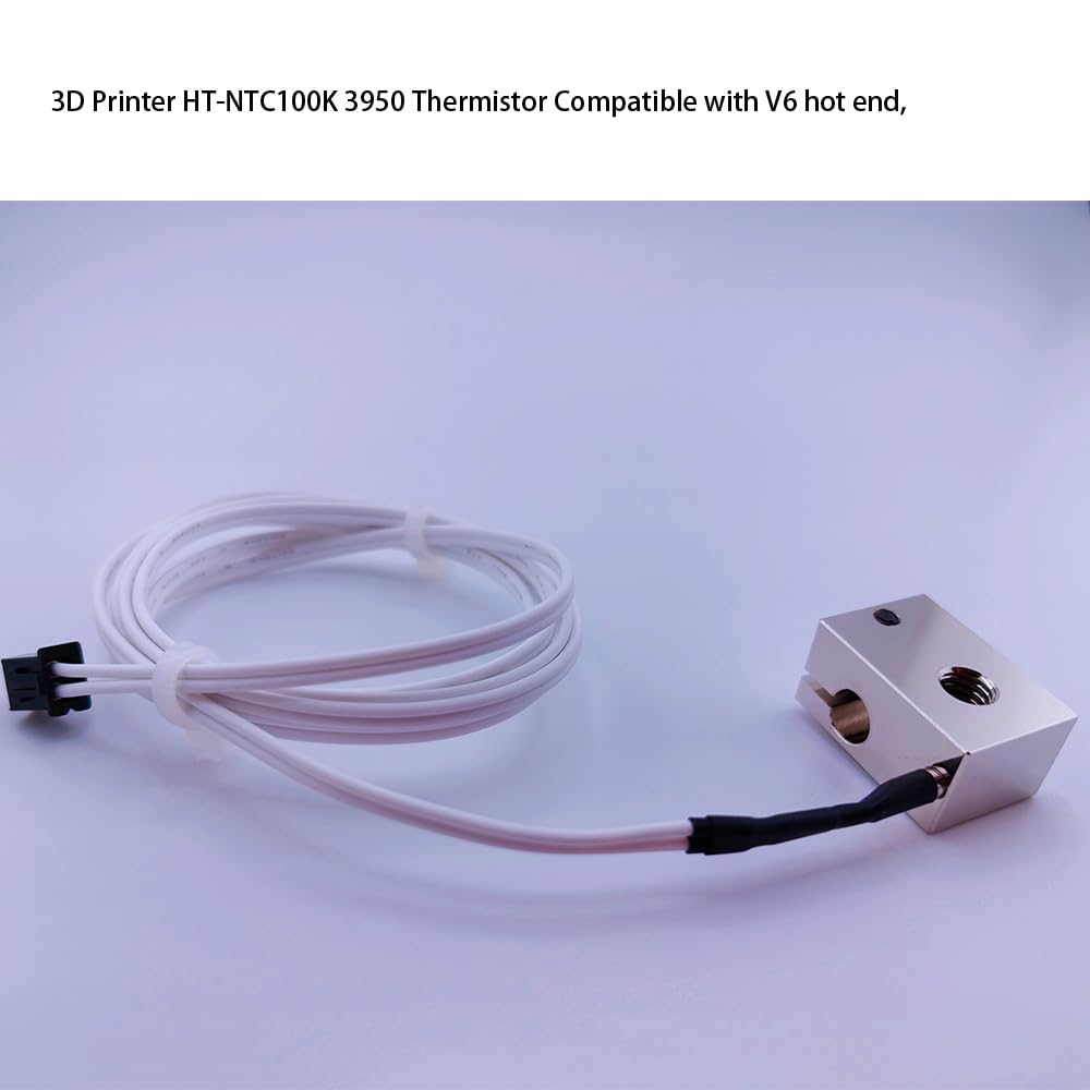 2Pcs 3D Printer Thermistor HT-NTC100K 3950  3x15mm XH2.54 2Pin  for Ender 3/Ender 3 v2/Ender 3 pro/Ender 5/CR10 Series V6