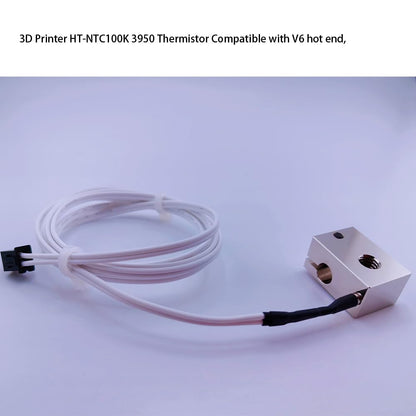 2Pcs 3D Printer Thermistor HT-NTC100K 3950  3x15mm XH2.54 2Pin  for Ender 3/Ender 3 v2/Ender 3 pro/Ender 5/CR10 Series V6