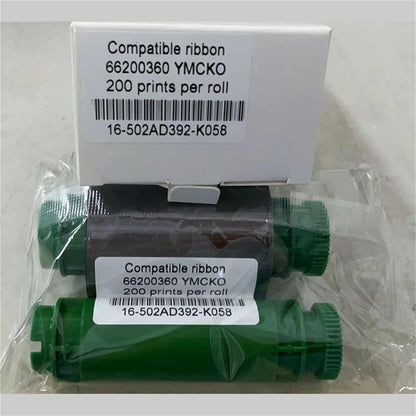 200 Prints for YMCKO Ribbon Without Chip 66200360 Compatible for Pointman TP-9000 TP-9100 TP-9200 Card Printer