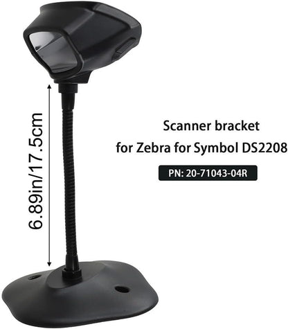 Barcode Scanner Holder for Symbol DS4308 Series - 20-71043-04R Replacement Stand with Flexible Gooseneck, Heavy Duty Base, Hands-Free Operation, for Zebra Scanners