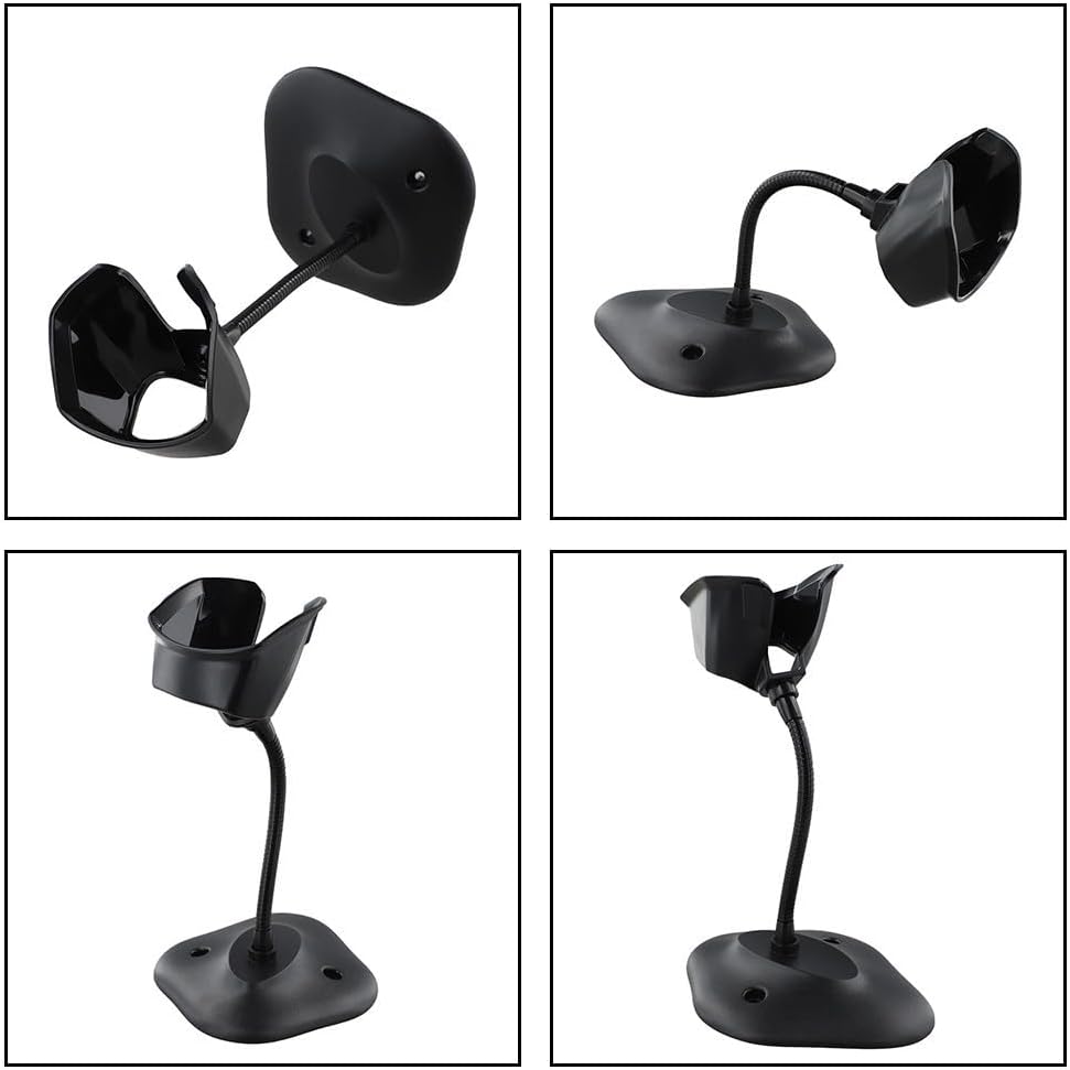 Barcode Scanner Holder for Symbol DS4308 Series - 20-71043-04R Replacement Stand with Flexible Gooseneck, Heavy Duty Base, Hands-Free Operation, for Zebra Scanners