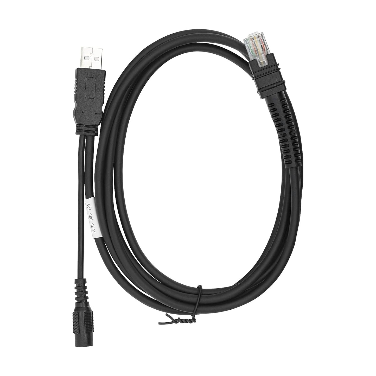 CBA-U42-S07PAR USB Cable for Zebra Symbol DS3678-DP LI3608 LI3678 DS3600 DS3608 DS8108  USB-A to RJ-45 Interface, 7ft(2.8m) Straight, 12V (Requires 12V Power Supply)