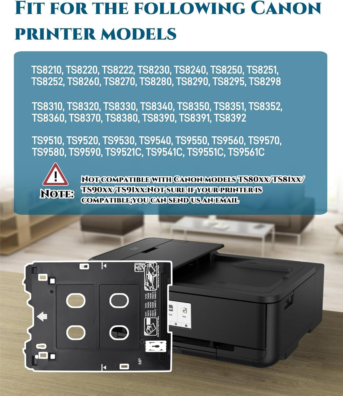 Inkjet PVC ID Card Tray Fits for Canon PIXMA TS701 TS702 TS703 TS704 TS705 TS709 TS82xx,TS83xx,TS95xx Series Printers(Canon MP/Multi-Purpose Tray Printers)