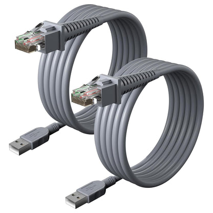 (2PCS) 6ft Barcode Scanner USB Cable GD4130 for Datalogic GD4500 Cable GD4310 GD4300 GD4330 GD4410 GD4430 GD4400 GPS4490 GD4590 GD4590-BK GD4590BK QD2131 QD2430