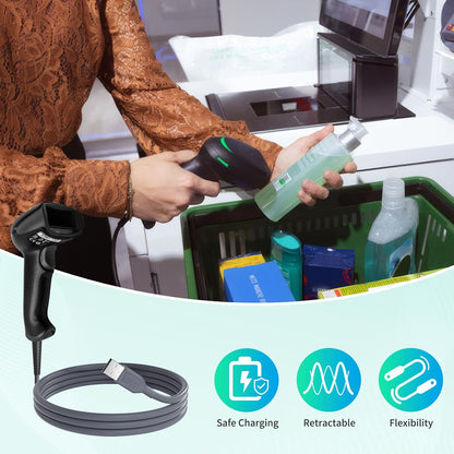 6PCS 6ft Barcode Scanner USB Cable GD4130 for Datalogic Gryphon GD4500 Cable GD4132 GD4310 GD4300 GD4330 GD4410 GD4430 GD4400 GPS4490 QD2100 QD2110 QD2130 QD2131