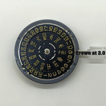 NH36 Crown At 3.0/3.8 Automatic Mechanical Movement Black Dial Golden Font