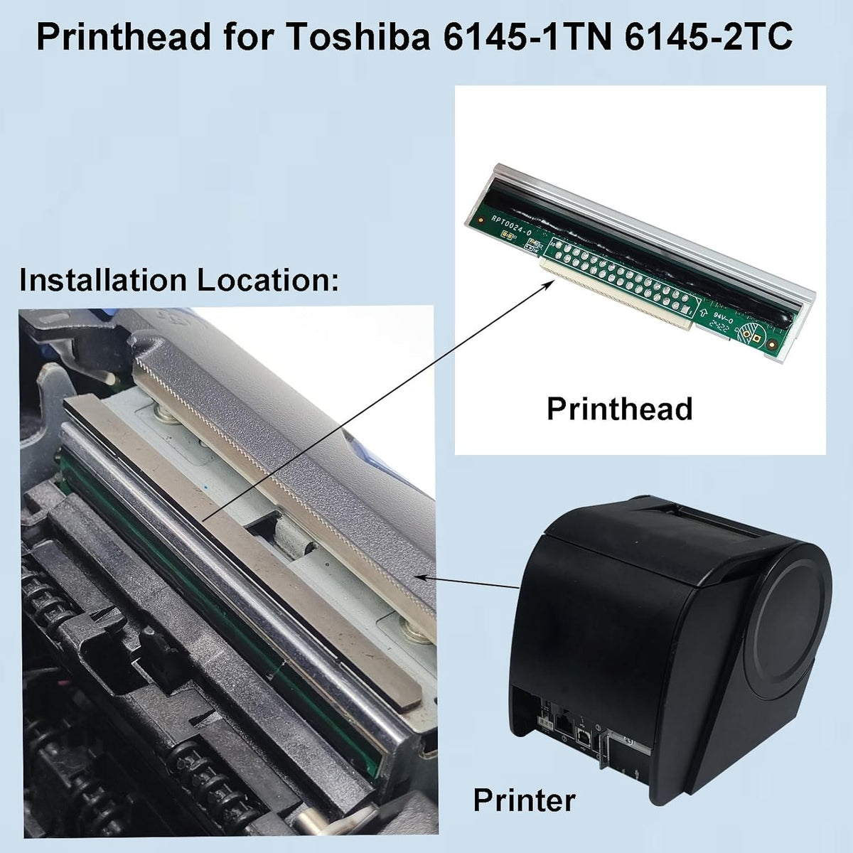 203dpi Printhead For TOSHIBA 6145-1TN POS Thermal Printer 3AC00575000 US STOCK