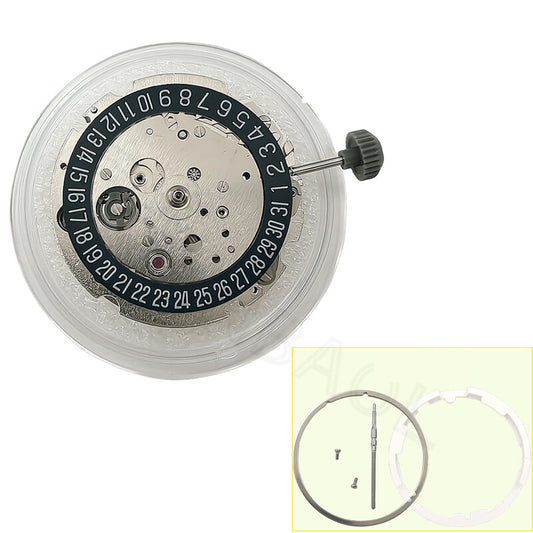 8215 Black Dial Date At 6 Japan Automatic Mechanical Movement for Miyota/Citizen