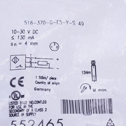 Inductive Sensor Replacement  For BES 516-370-G-E5-Y-S49