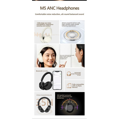 Headset Bluetooth headset M5 wireless ANC noise reduction stereo game dedicated